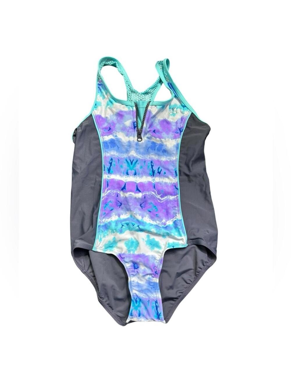 ZEROXPOSUR girls youth TELUM one piece racerback swimsuit size 8/10 Medium NWT